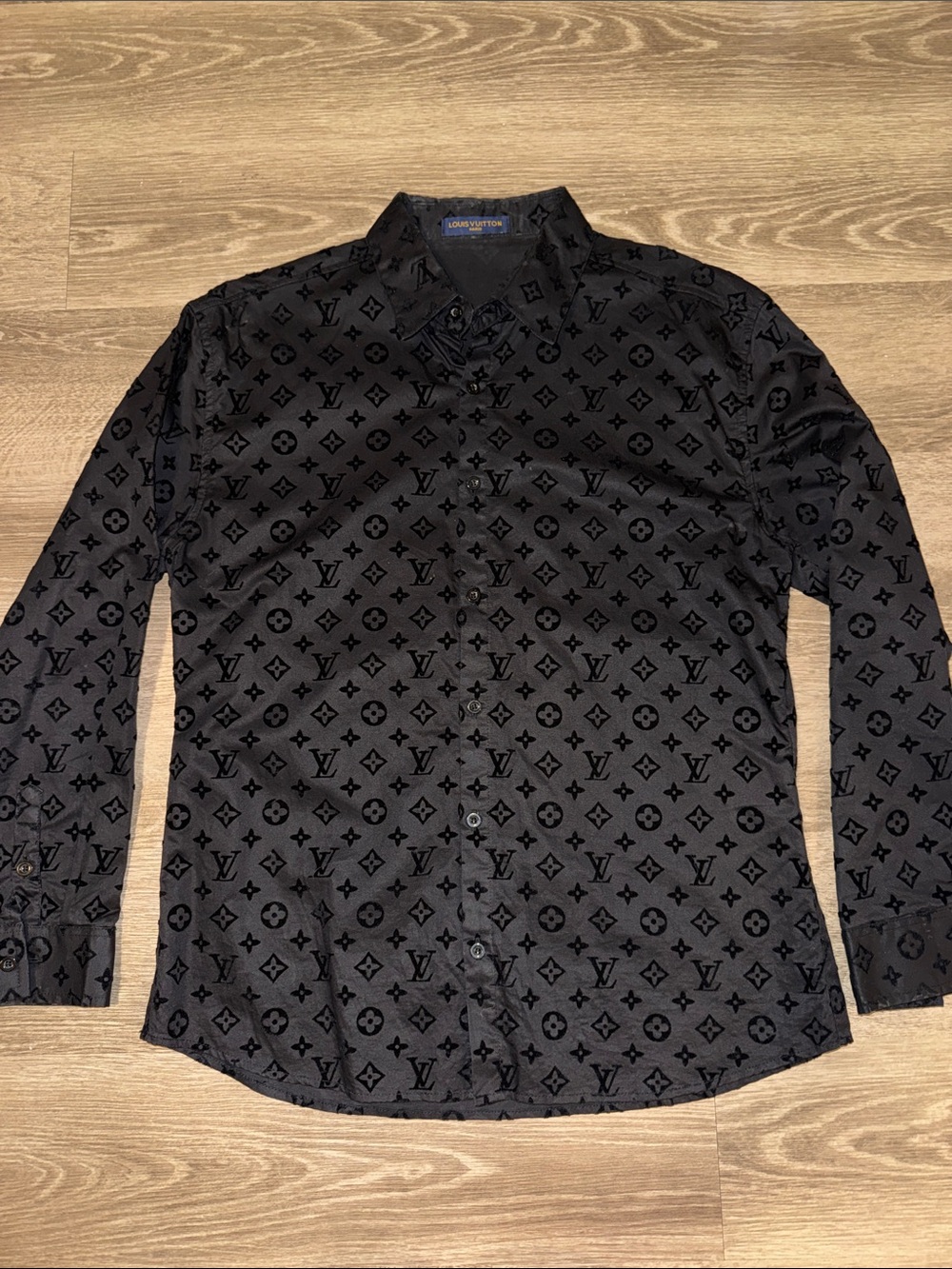 Louis Vuitton Black All-Over Monogram Dress Shirt
